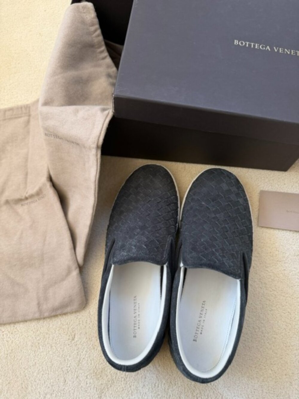 Bottega Veneta Intrecciato Suede Dodger Slip-On Sneakers